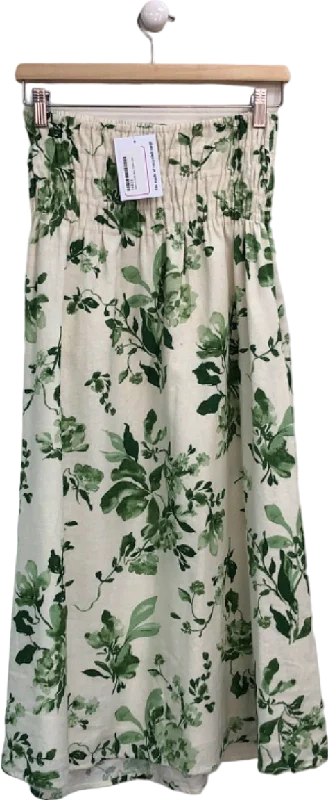 Abercrombie & Fitch Cream Green Floral Print Skirt Size SP