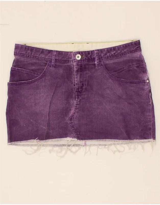 ADIDAS Womens Neo Mini Denim Skirt W30 Medium Purple Cotton