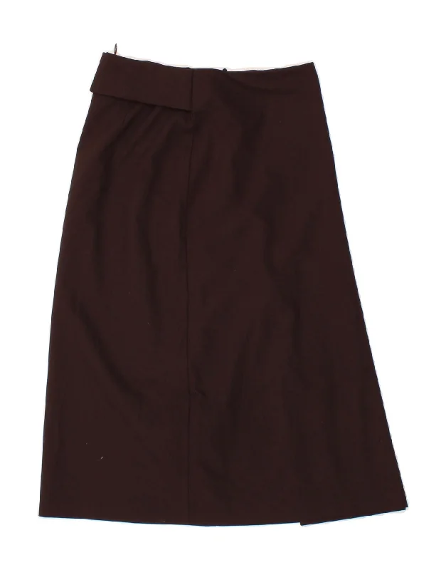 BENETTON Womens A-Line Skirt IT 38 XS W25 Brown Polyester