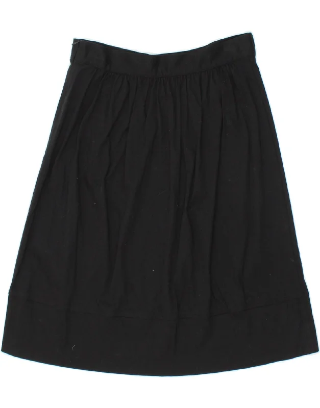 BENETTON Womens A-Line Skirt IT 46 Large W34  Black Cotton