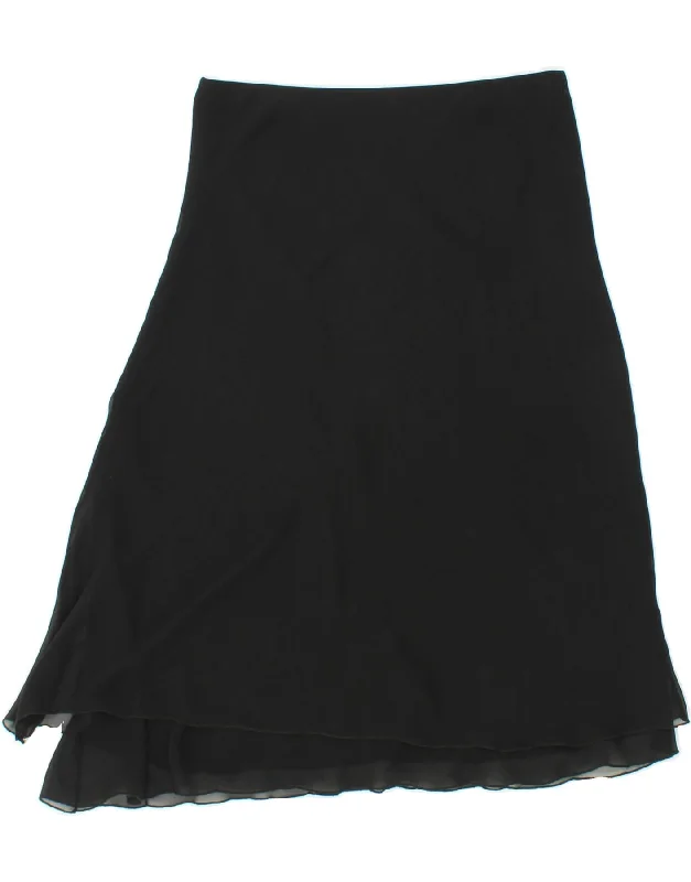 BENETTON Womens Asymmetrical Skirt W30 Medium  Black