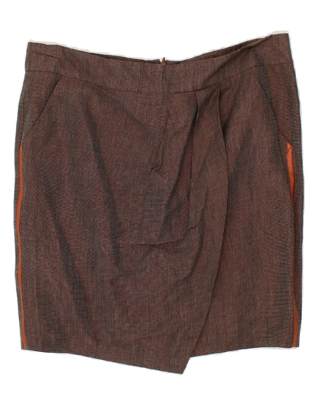 BENETTON Womens Asymmetrical Skirt W32 Large  Brown