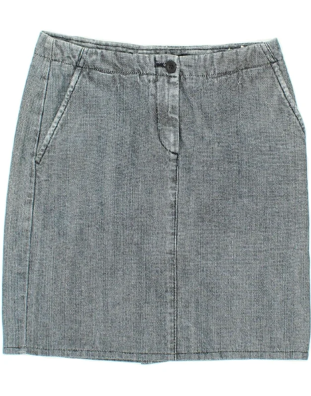 BENETTON Womens Denim Skirt IT 42 Medium W30  Blue Cotton