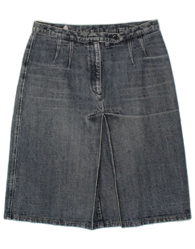 BENETTON Womens Denim Skirt IT 46 Large W32  Blue Cotton