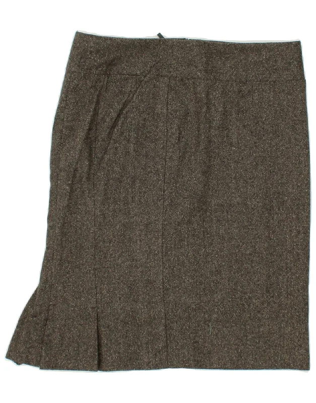 BENETTON Womens High Waist Straight Skirt IT 46 Large W32 Grey