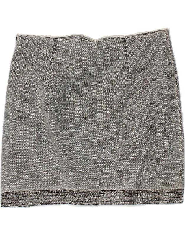 BENETTON Womens Mini Skirt IT 42 Medium W30  Grey Cotton