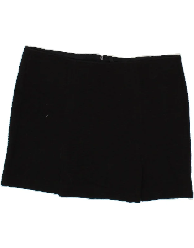 BENETTON Womens Mini Skirt IT 44 Medium W34 Black Wool