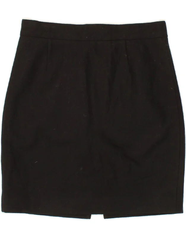 BENETTON Womens Pencil Skirt IT 44 Medium W28  Black Wool