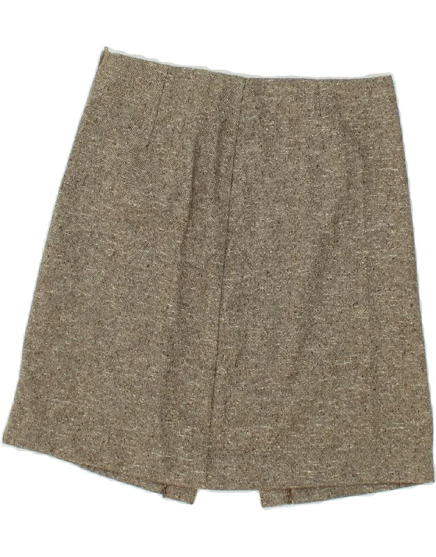 BENETTON Womens Straight Skirt IT 44 Medium W30 Grey Flecked Wool