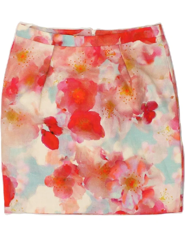 BENETTON Womens Straight Skirt W30 Medium Multicoloured Floral