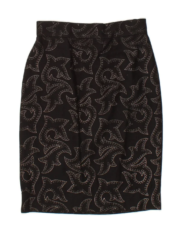 BYBLOS Womens Pencil Skirt IT 42 Medium W28  Black Paisley