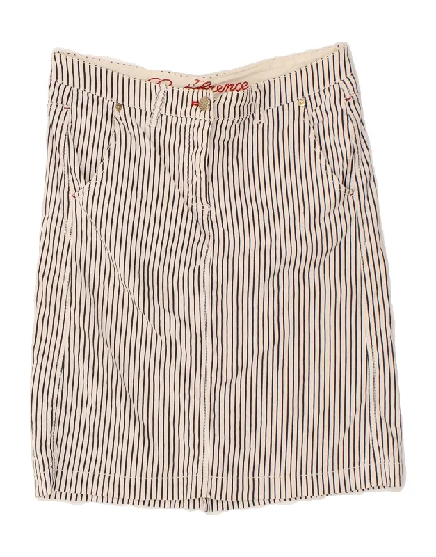 CONTE OF FLORENCE Womens Straight Skirt W30 Medium  White Striped