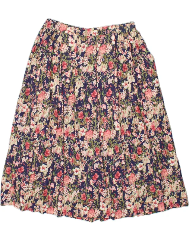 COUNTRY Womens A-Line Skirt UK 14 Medium W30 Multicoloured Floral