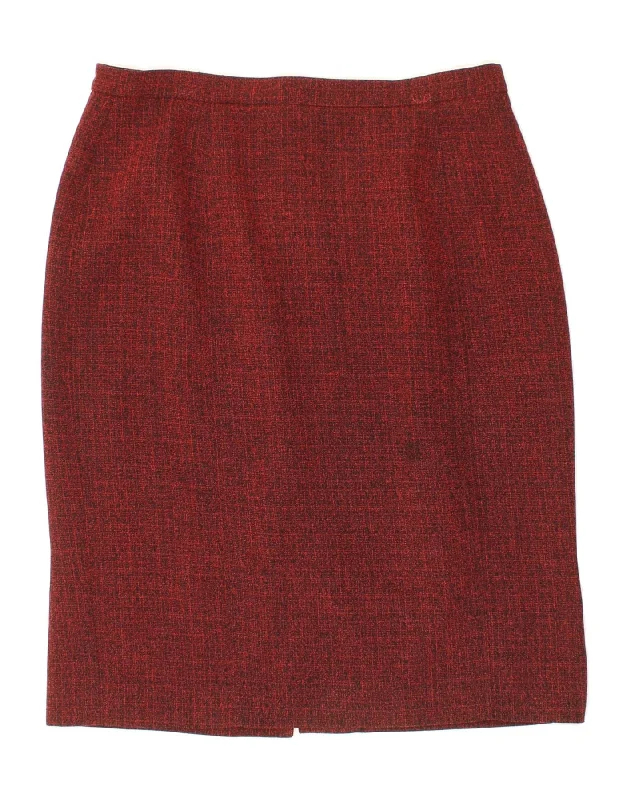 EASTEX Womens Pencil Skirt UK 14 Large W32  Red Polyester