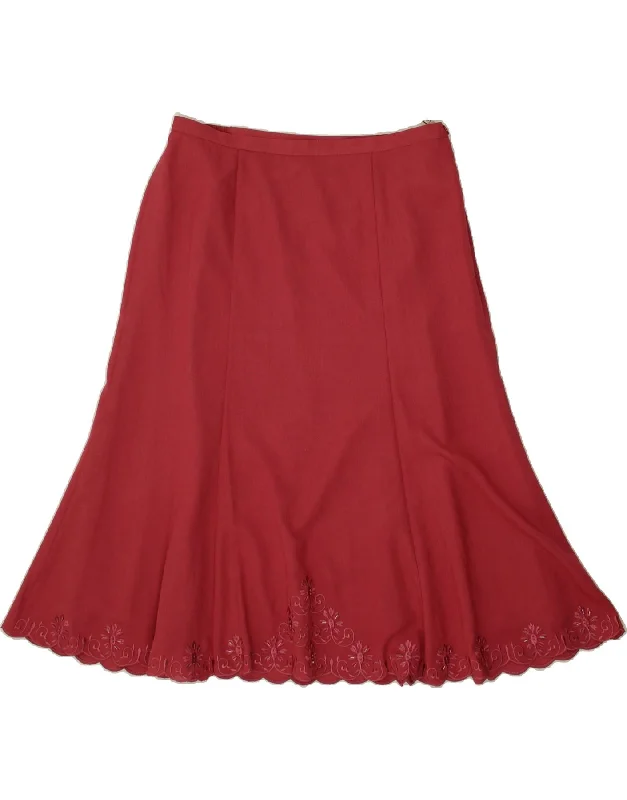 EASTEX Womens Trumpet Skirt UK 16 Large W32  Red Polyester