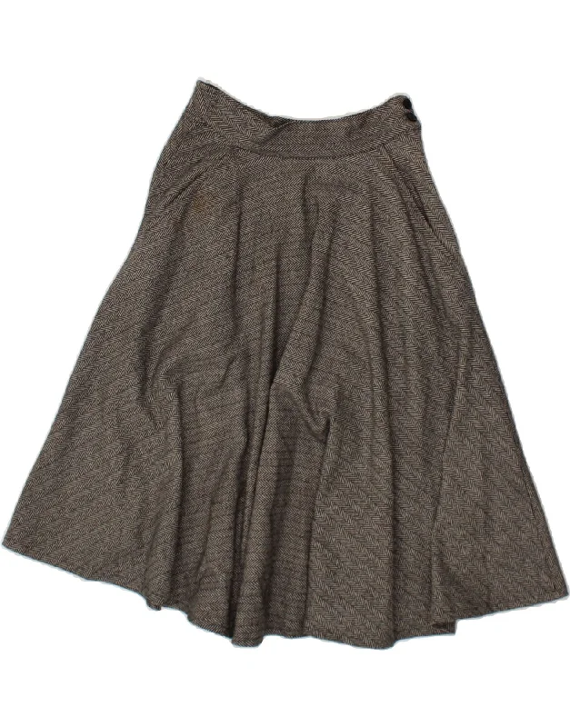 EMMANUEL SCHVILI Womens A-Line Skirt UK 10 Small W28  Grey Herringbone