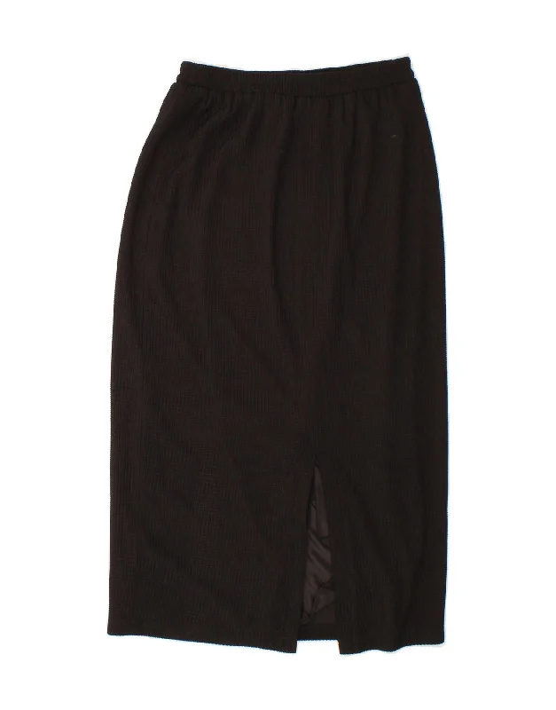 FRANKENWALDER Womens Midi Skirt EU 40 Medium W28 Black Polyester