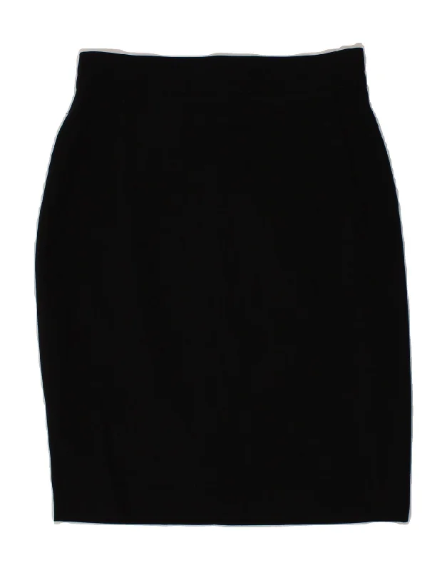 GAI MATTIOLO Womens Pencil Skirt IT 44 Medium W28 Black Acetate