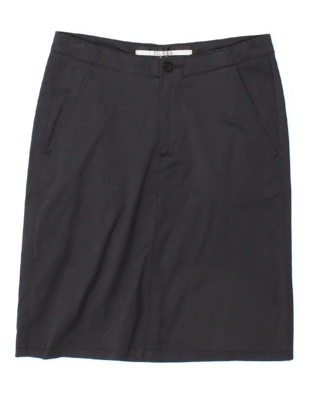 GUESS Womens Straight Skirt UK 6 XS W26 Black Polyamide