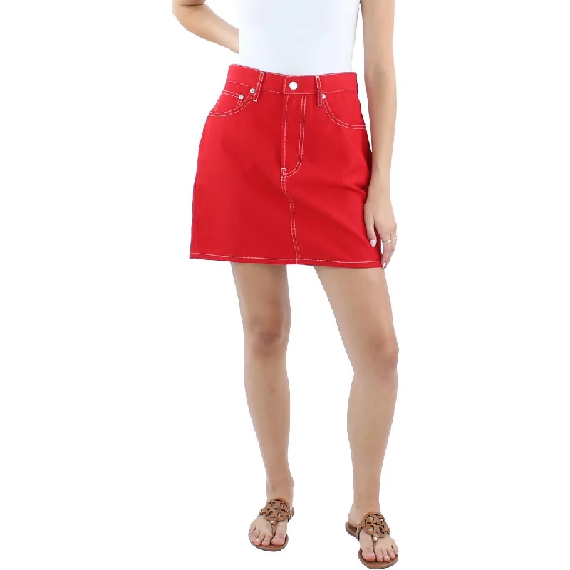 Helmut Lang Womens Mini Short Denim Skirt