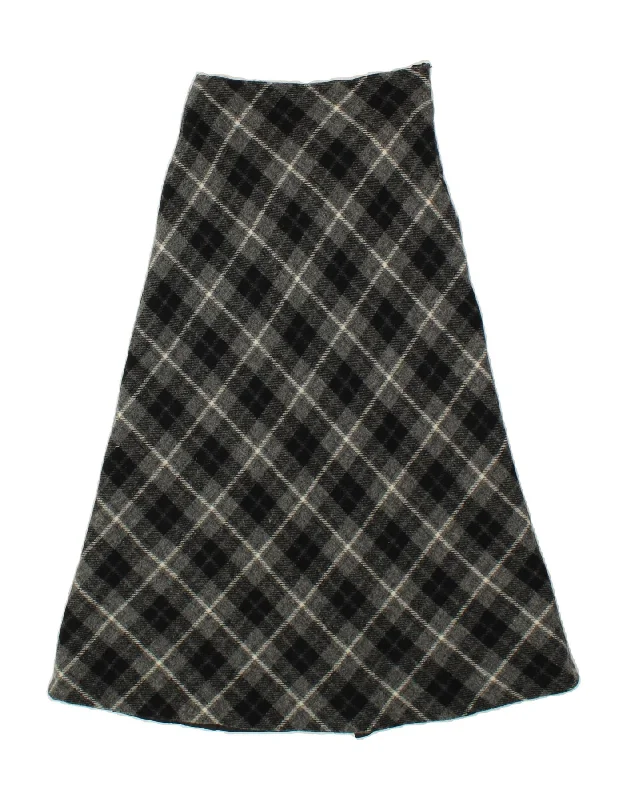 HOBBS Womens High Waist Maxi Skirt UK 12 Medium W24 Grey Argyle/Diamond