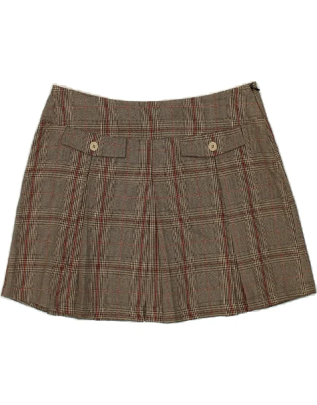 ICHI Womens Mini Skirt Medium W30 Grey Check