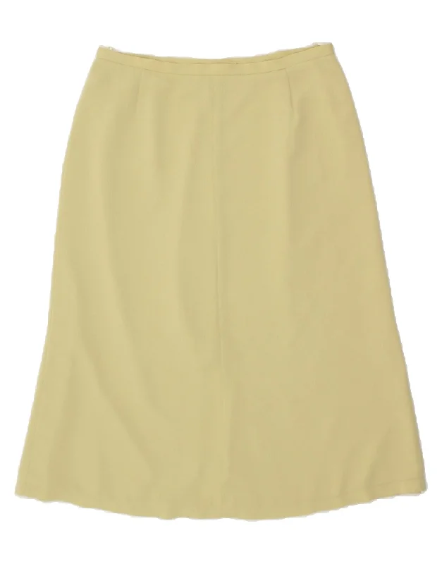 JACQUES VERT Womens Midi Skirt UK 18 XL W36 Yellow Polyester