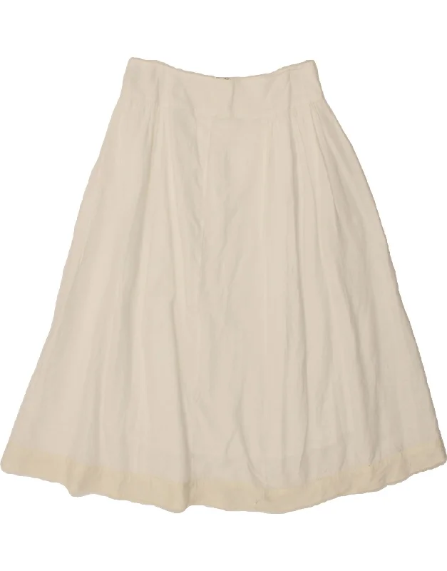 JIGSAW Womens A-Line Skirt UK 12 Medium W29 White Linen