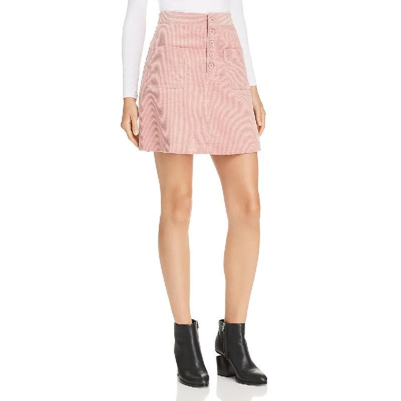 Lost + Wander Womens Alicia  Velvet Daytime Mini Skirt