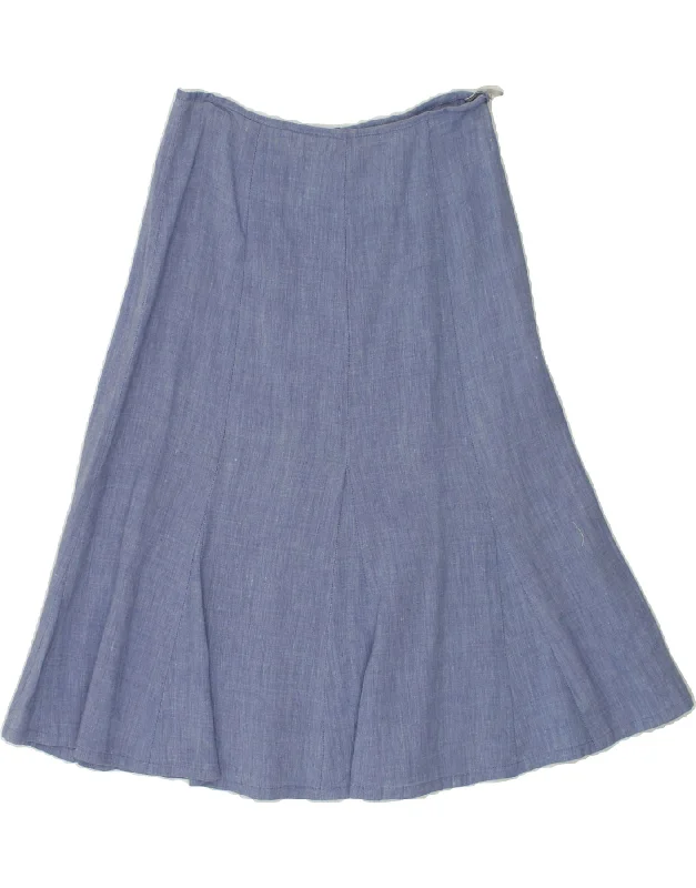 LUISA SPAGNOLI Womens A-Line Skirt IT 44 Medium W30 Blue Linen