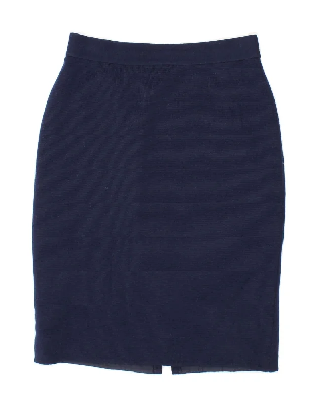 LUISA SPAGNOLI Womens Pencil Skirt IT 44 Medium W28 Navy Blue Virgin Wool