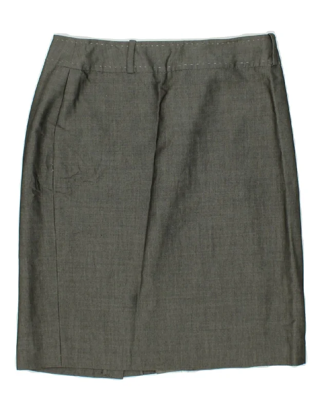 LUISA SPAGNOLI Womens Pencil Skirt IT 46 Large W32 Grey Virgin Wool