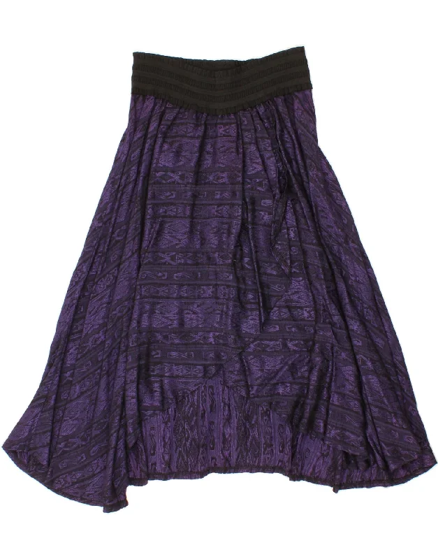 MAGI Womens Abstract Pattern Asymmetric A-Line Skirt Medium W30  Purple