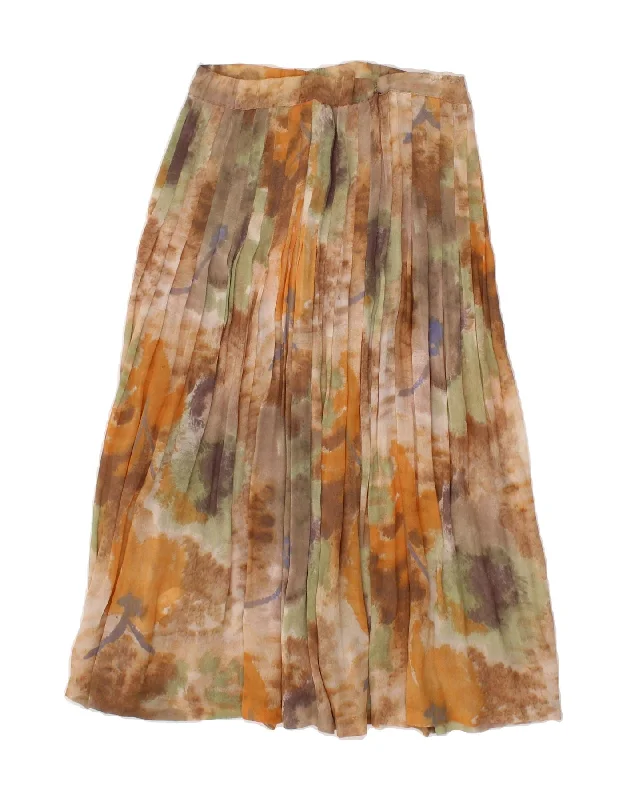 MARINA SPORT Womens Pleated Skirt W26 Small  Brown Tie Dye