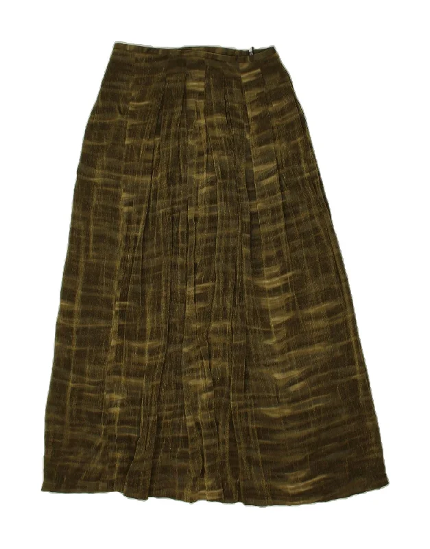 MARIO BORSATO Womens Maxi Pleated Skirt IT 44 Medium W30  Khaki Viscose