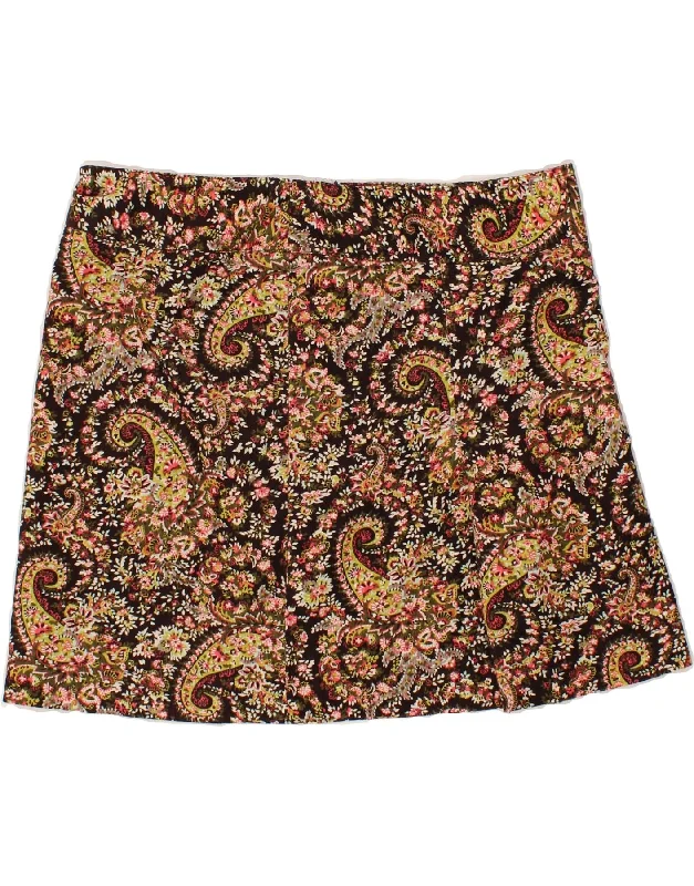 MONSOON Womens Mini Corduroy Skirt UK 16  Large W34  Multicoloured Paisley