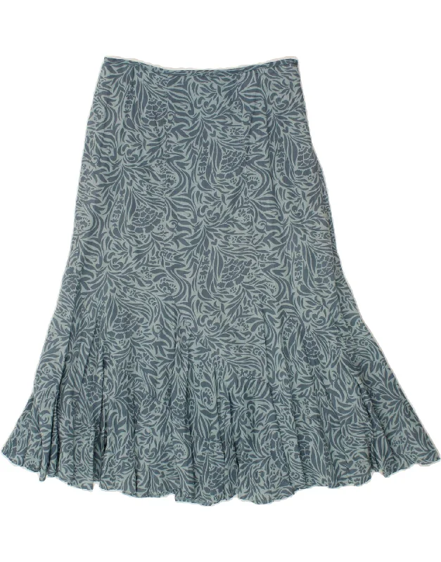 MONSOON Womens Trumpet Skirt UK 12 Medium  Blue Floral Polyester