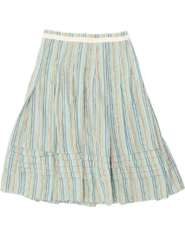 NOA NOA Womens Amish A-Line Skirt XS W26 Blue Striped Cotton