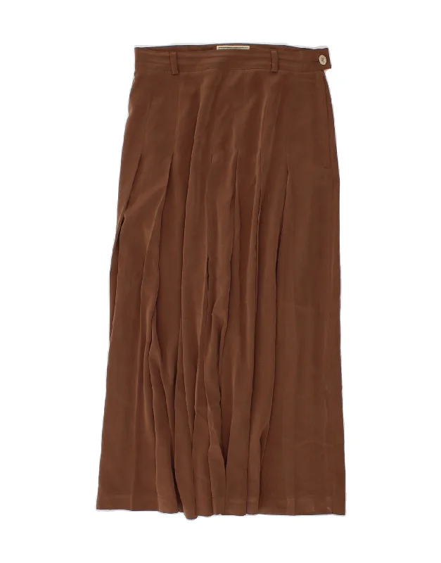 PENNY BLACK Womens Maxi Knife Pleated Skirt  W26 Small Brown