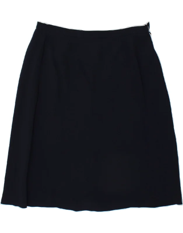 PIERRE CARDIN Womens Straight Skirt W28 Medium Navy Blue