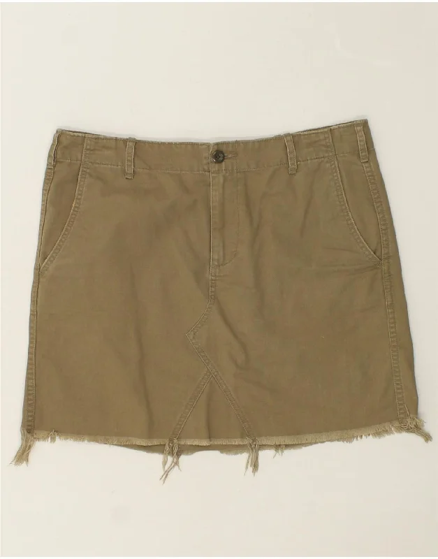 RALPH LAUREN Womens Denim Skirt W30 Medium Khaki Cotton