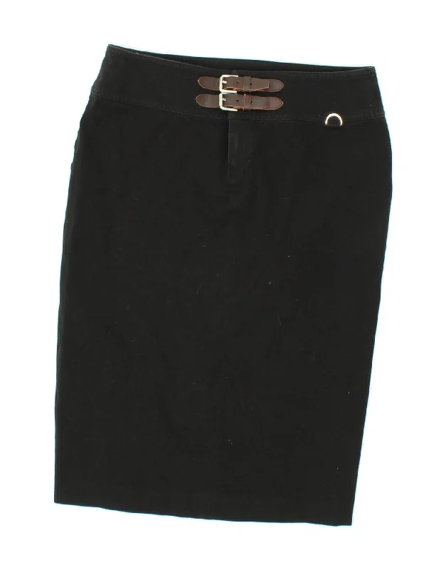 RALPH LAUREN Womens Pencil Skirt US 6 Medium W30 Black Cotton