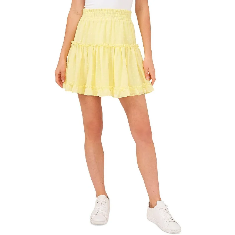 Riley & Rae Womens Smocked Short Mini Skirt