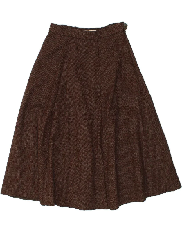 THE CLEVER SHEPHERD Womens Maxi Flared Skirt UK 16 Large W32  Brown