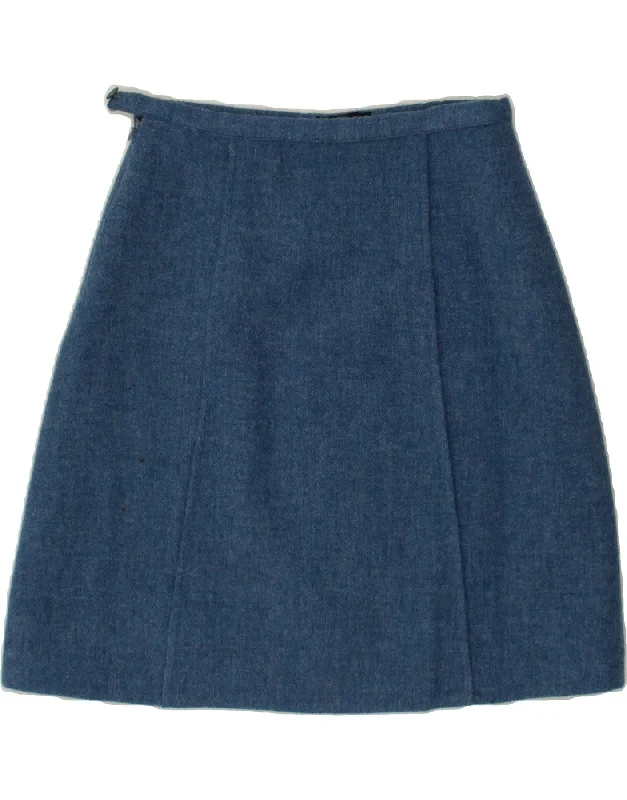 VICTOR VICTORIA Womens A-Line Skirt IT 46 Large W26  Blue Wool