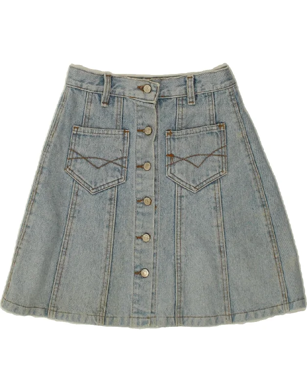 VINTAGE Womens Denim Skirt IT 36 XS W24  Blue