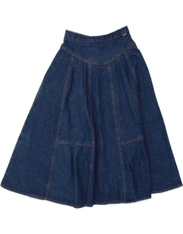 VINTAGE Womens Denim Skirt W26 Small Blue Cotton