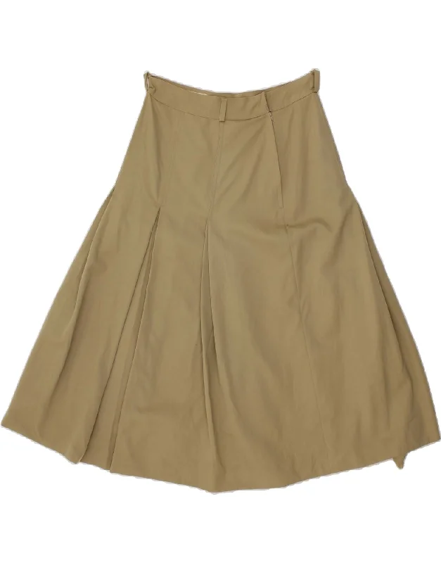 VINTAGE Womens Flared Skirt IT 44 Medium W26 Beige