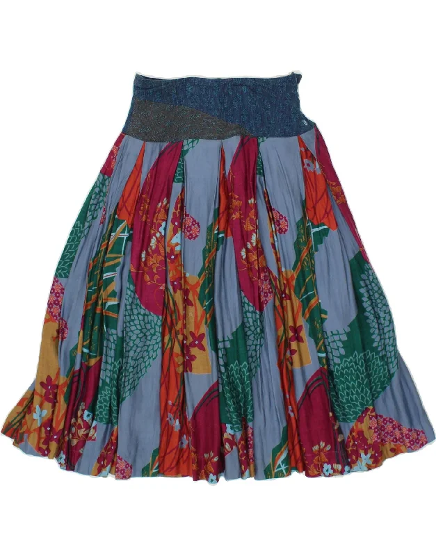 VINTAGE Womens High Waist Flared Skirt IT 38 XS W24  Multicoloured Floral