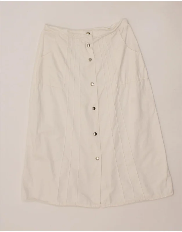 VINTAGE Womens Midi Skirt W28 Medium White